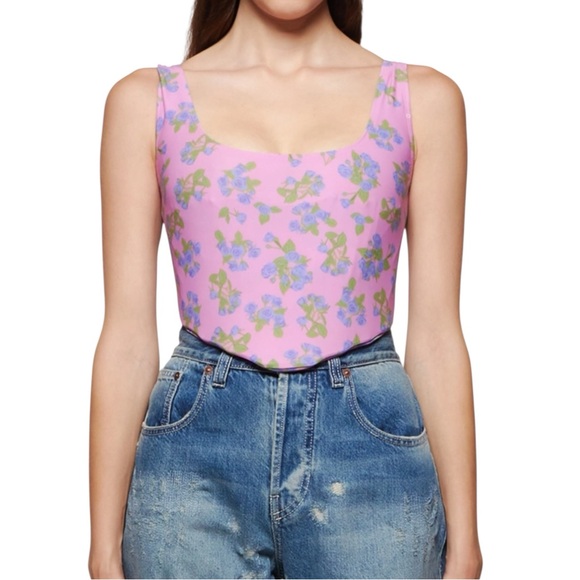 Natasha Zinko Pink Floral Boned Corset Top Small - Picture 1 of 13
